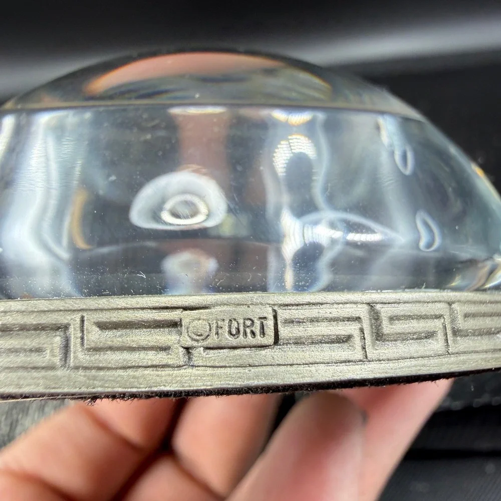 Vintage‎ Fort Pewter Horse Heads Dome Paperweight Equestrian Desk Decor 3 Inch